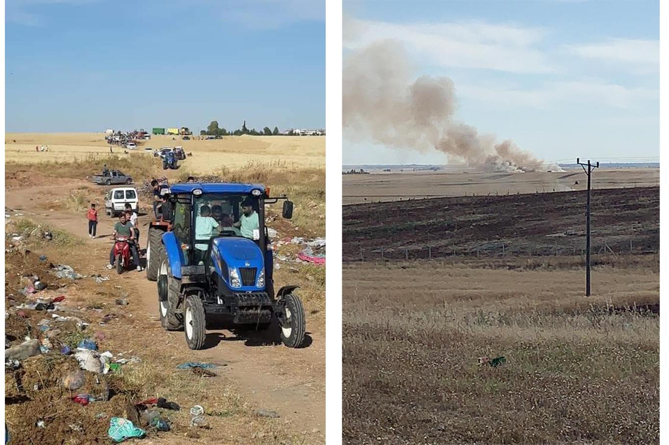 Buğday tarlasında çıkan yangın, çiftçilerin erken müdahalesiyle büyümeden söndürüldü